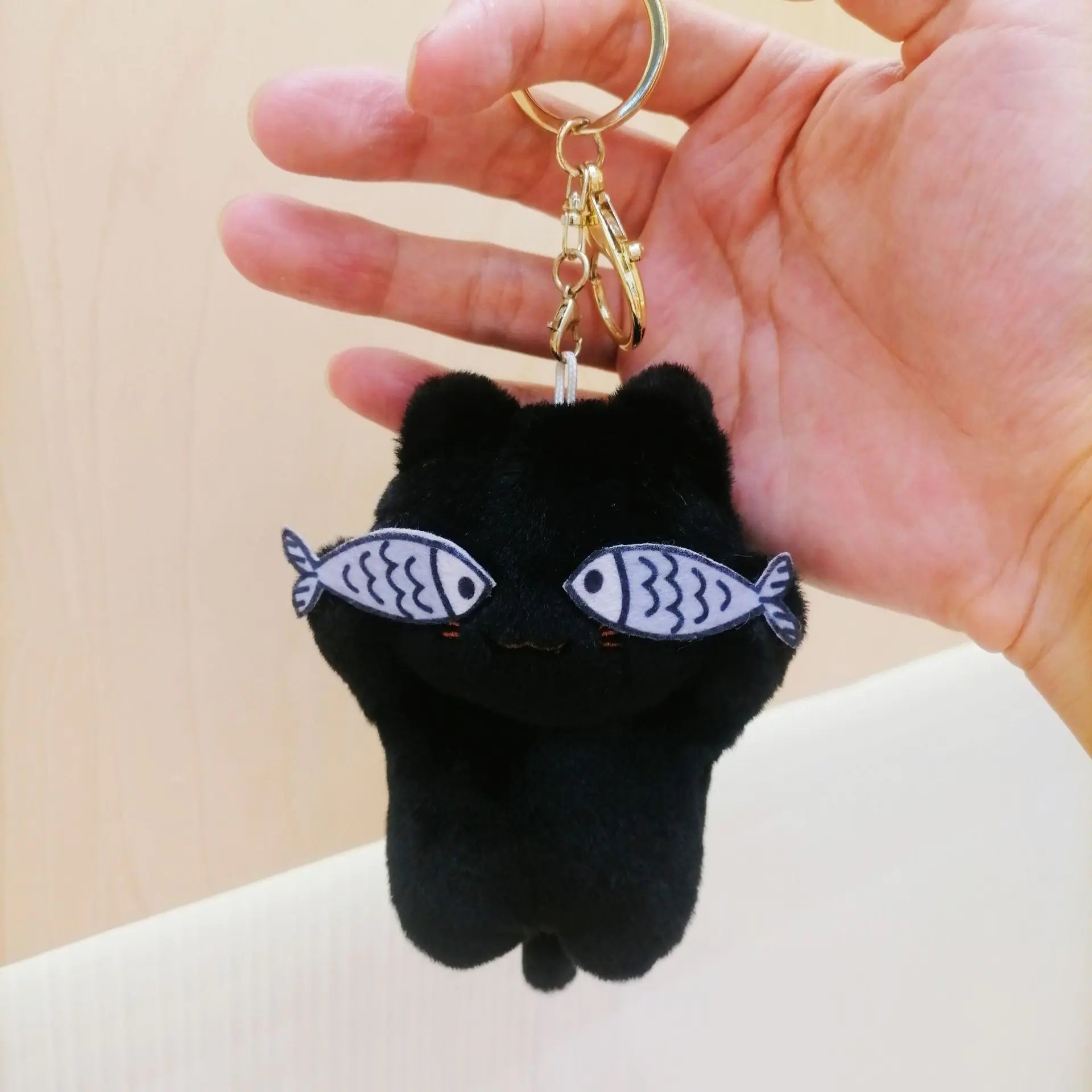 Cute Plush Cat Keychain Accessory