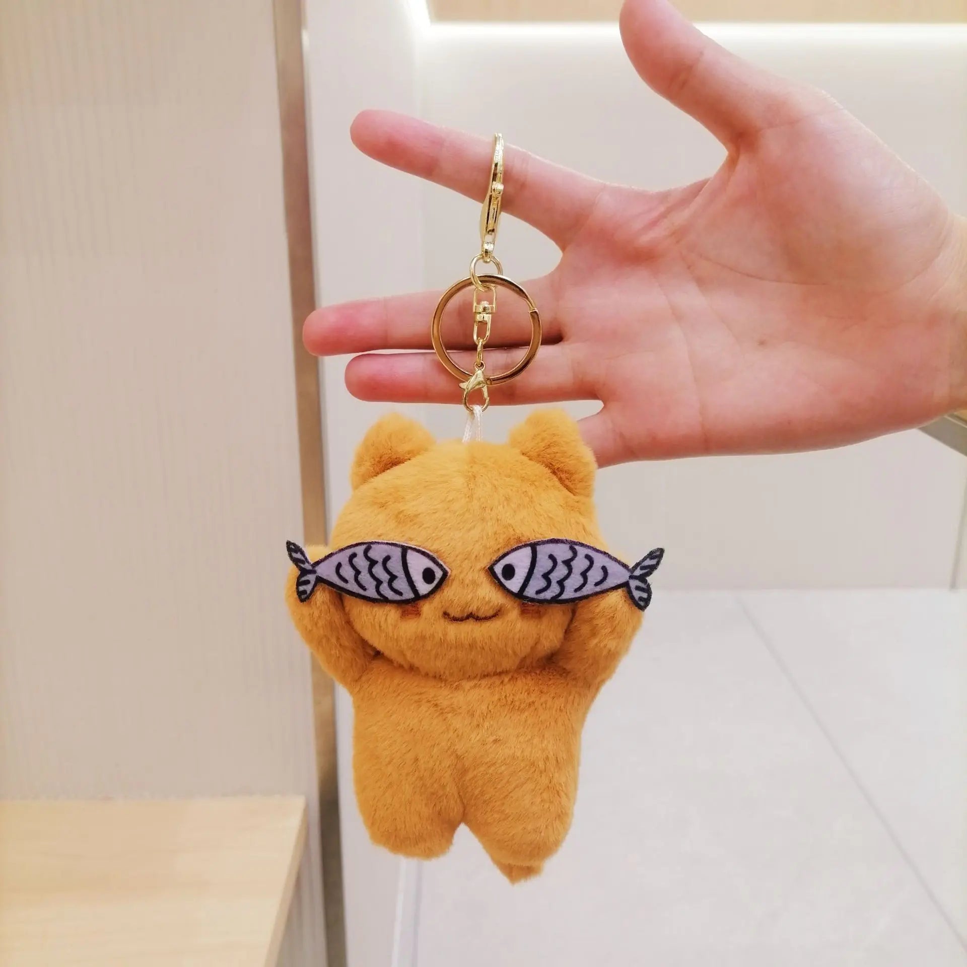 Cute Plush Cat Keychain Accessory
