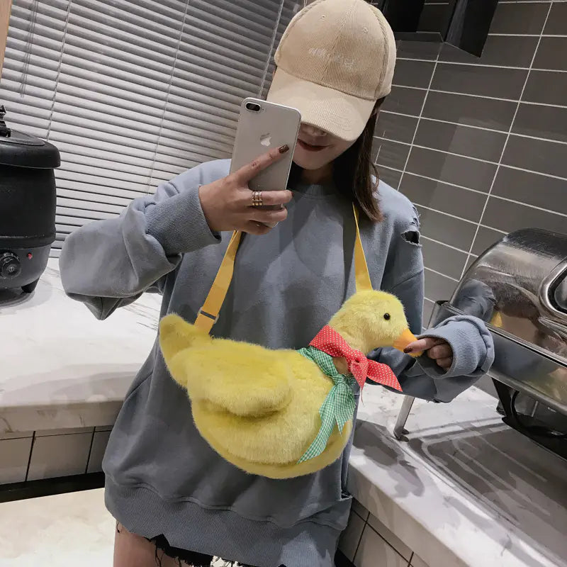 Cute Plush Duck Shoulder Bag - 2018 Autumn Fashion