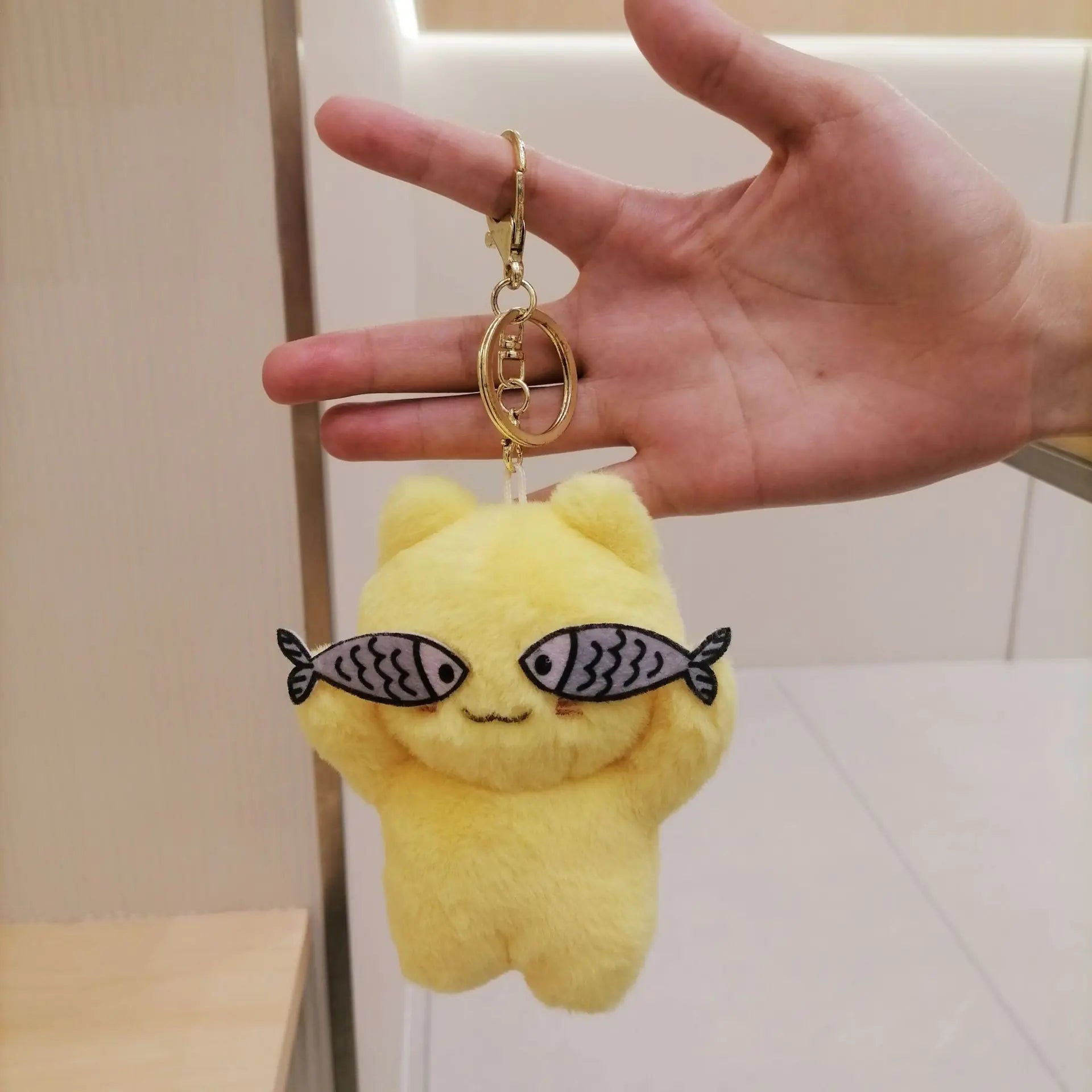 Cute Plush Cat Keychain Accessory