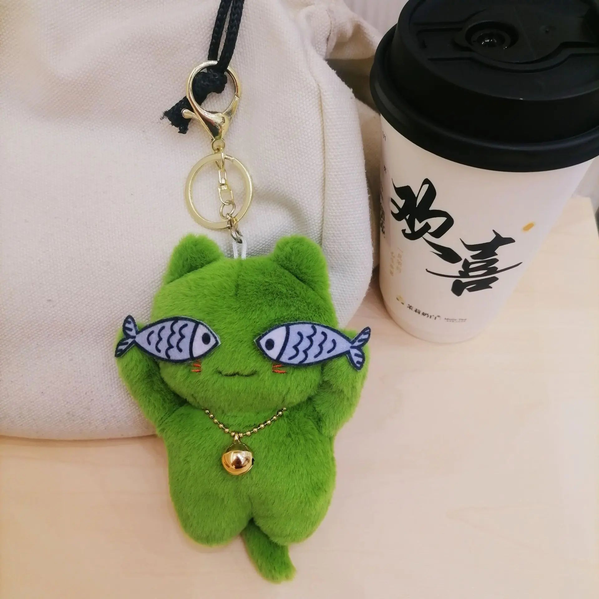 Cute Plush Cat Keychain Accessory