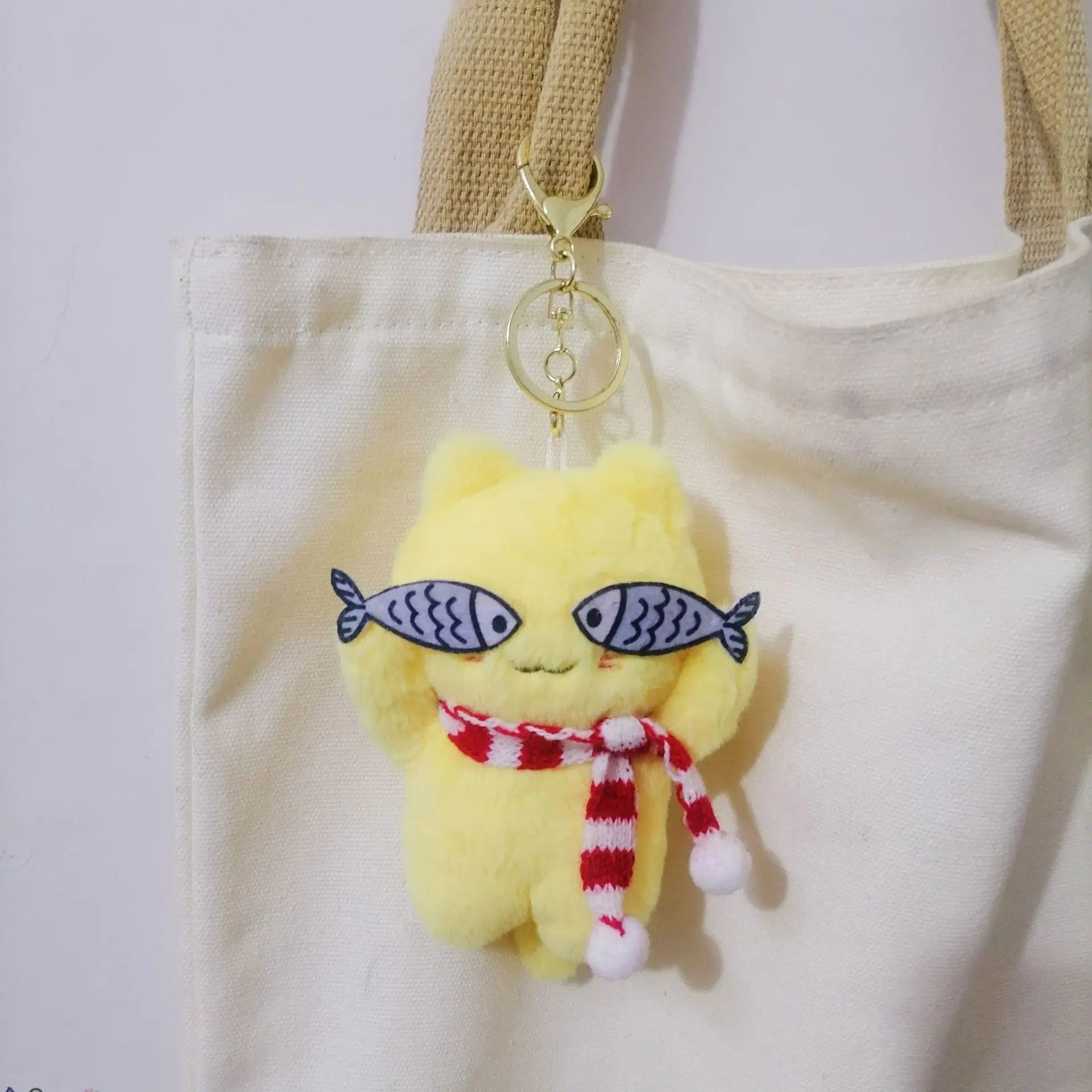 Cute Plush Cat Keychain Accessory