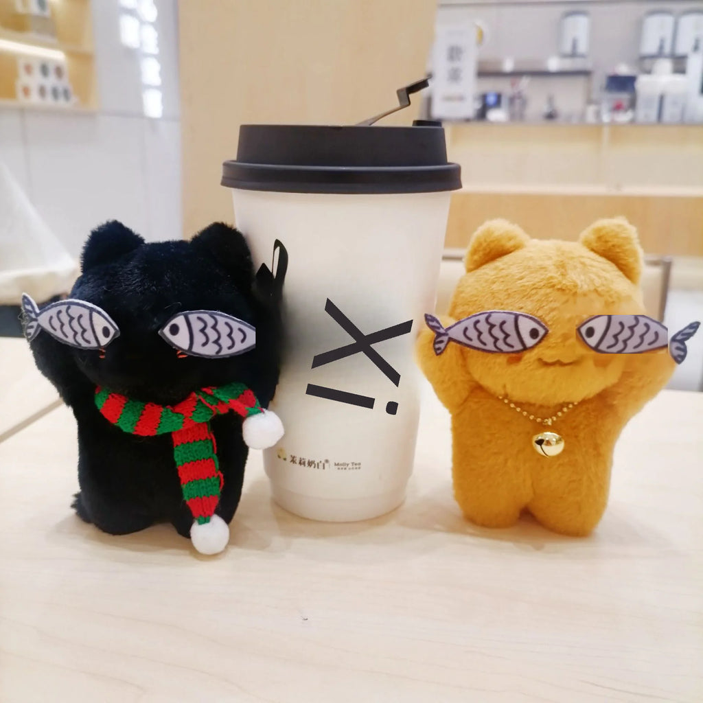 Cute Plush Cat Keychain Accessory