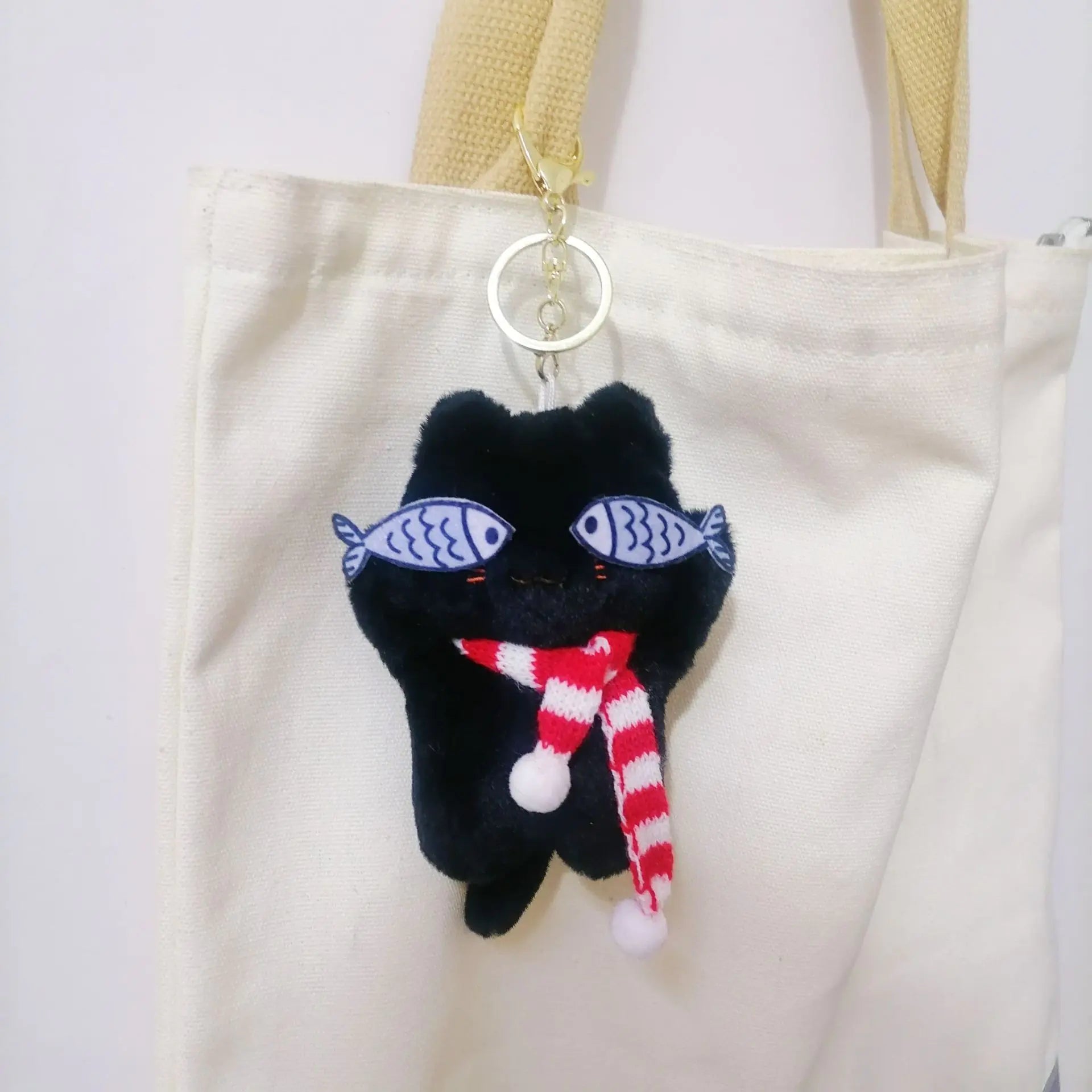 Cute Plush Cat Keychain Accessory