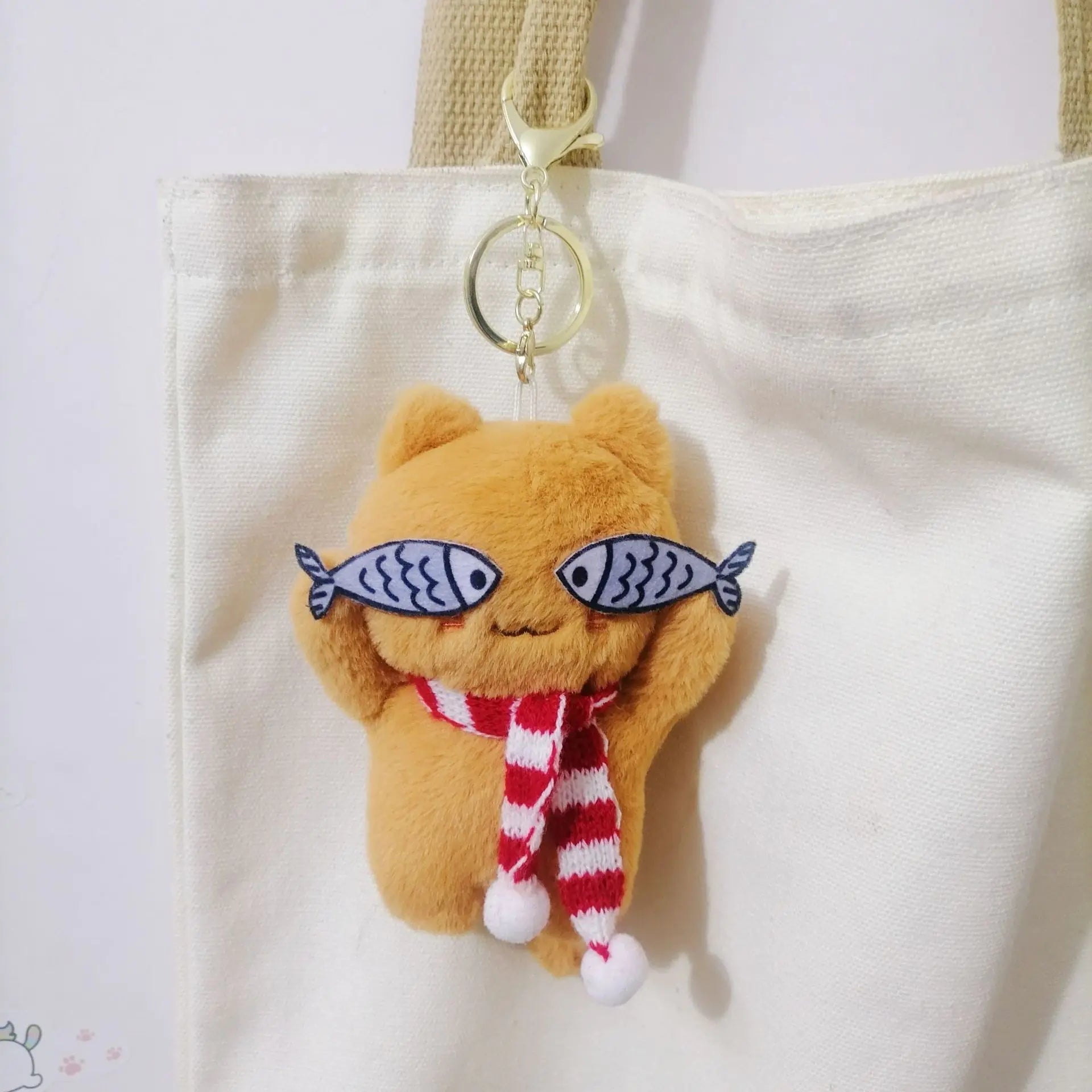 Cute Plush Cat Keychain Accessory
