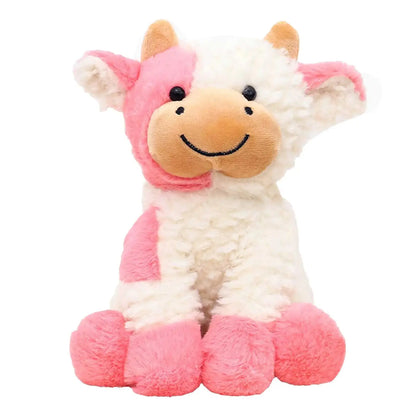 Cute Cow Stuffed Animal Adorable Plush Pink Calf Fluffy Plush Doll Birthday Warm Gift for Kids Nursery Girls Toddlers Adults 9" Snuggle Safari