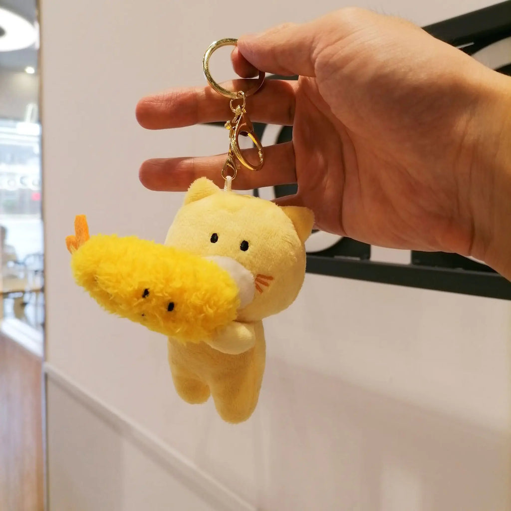 Cute Plush Cat Keychain Accessory