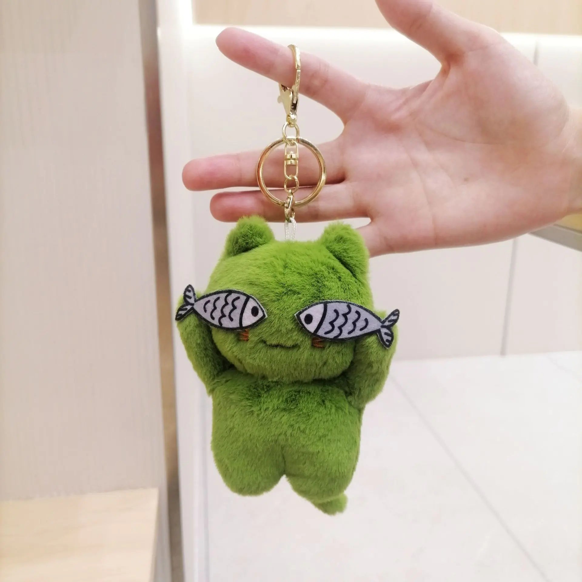 Cute Plush Cat Keychain Accessory