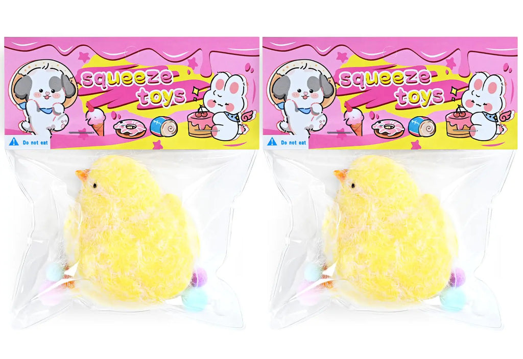 Handmade Chicken Squishy Toys Soft Squishy Chick Fidget Stress Relief Toys Silicone Squeeze Toys for Stress Relief (2pcs) ( Chicken )