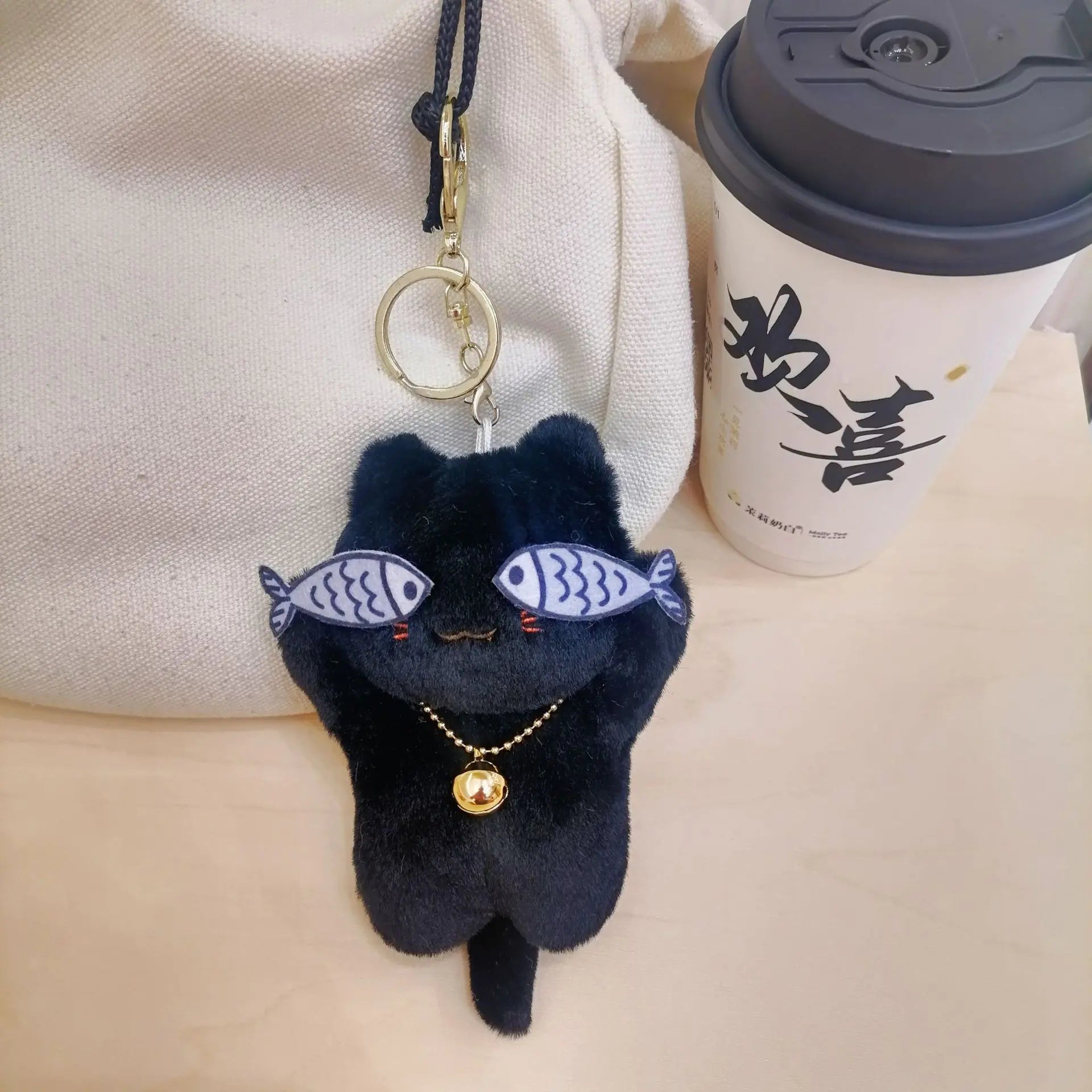 Cute Plush Cat Keychain Accessory
