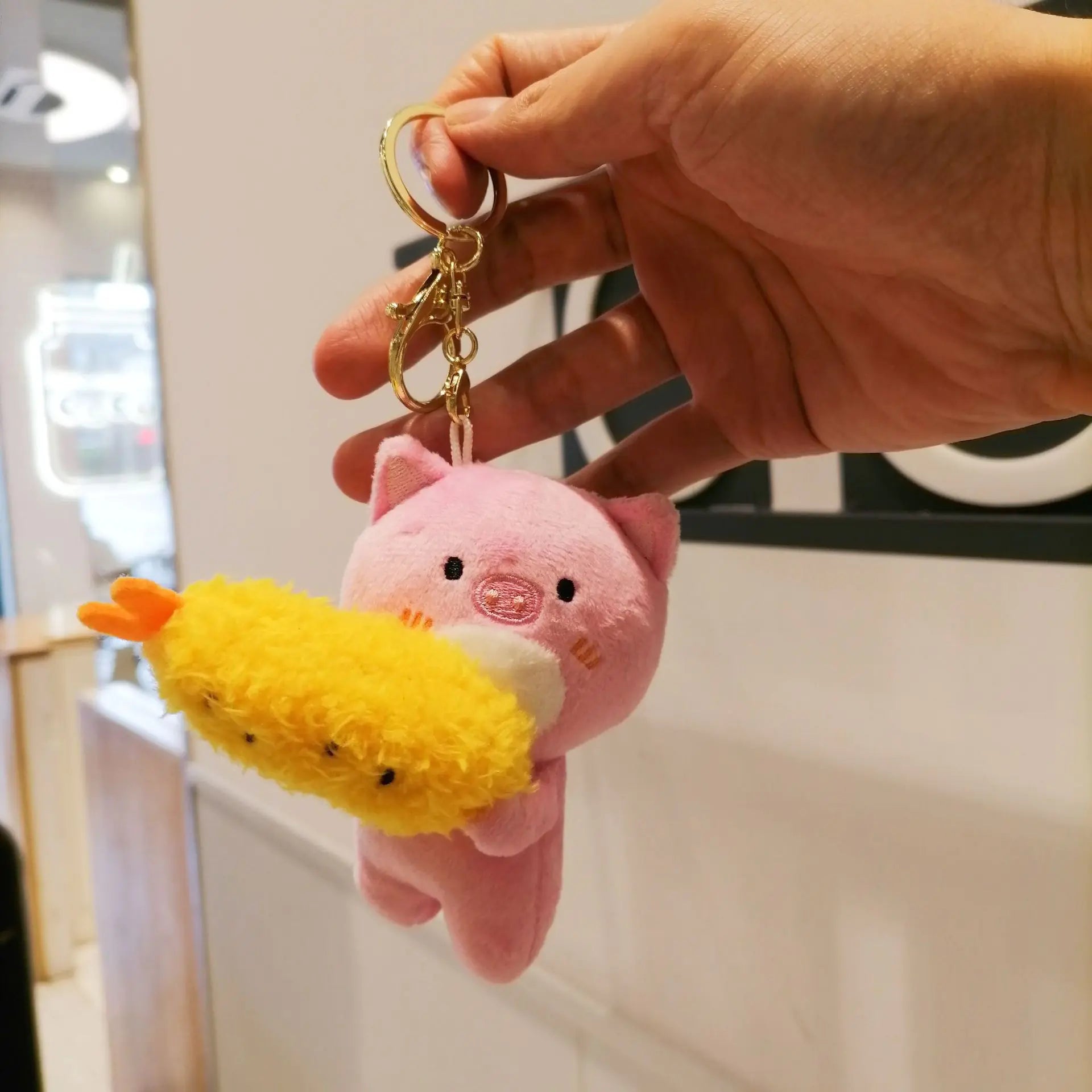 Cute Plush Cat Keychain Accessory